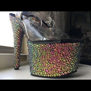 Pleaser Bejeweled Heels - 7” size 8, worn once!
